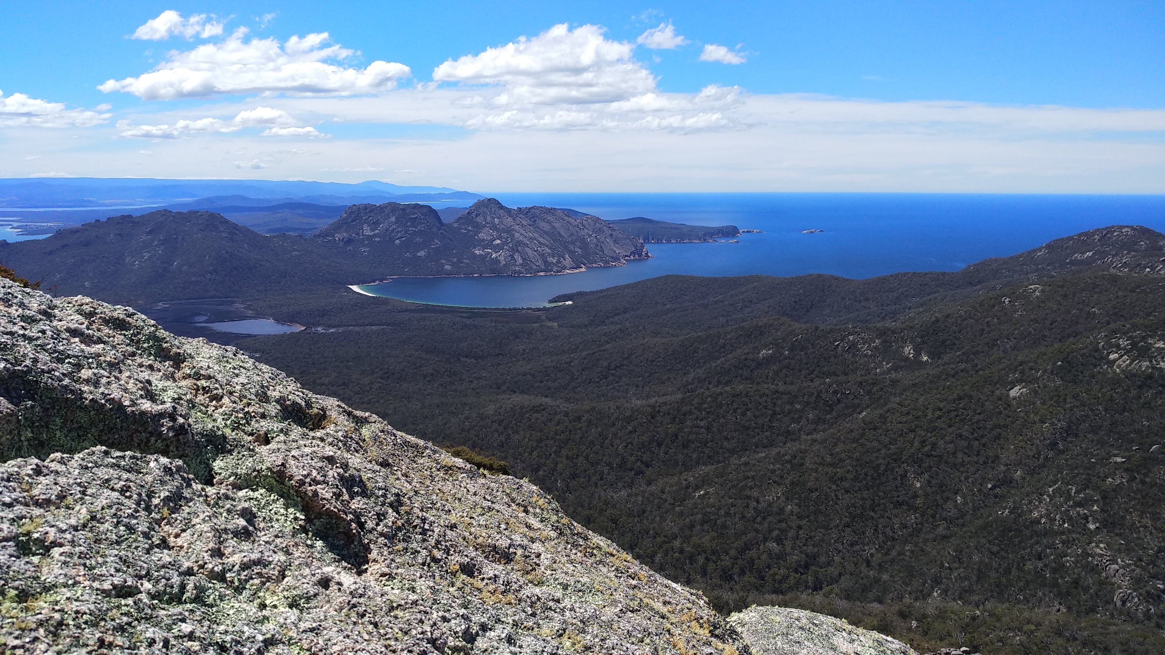 Wineglass Bay and the Hazards from atop Mt Freycinet
